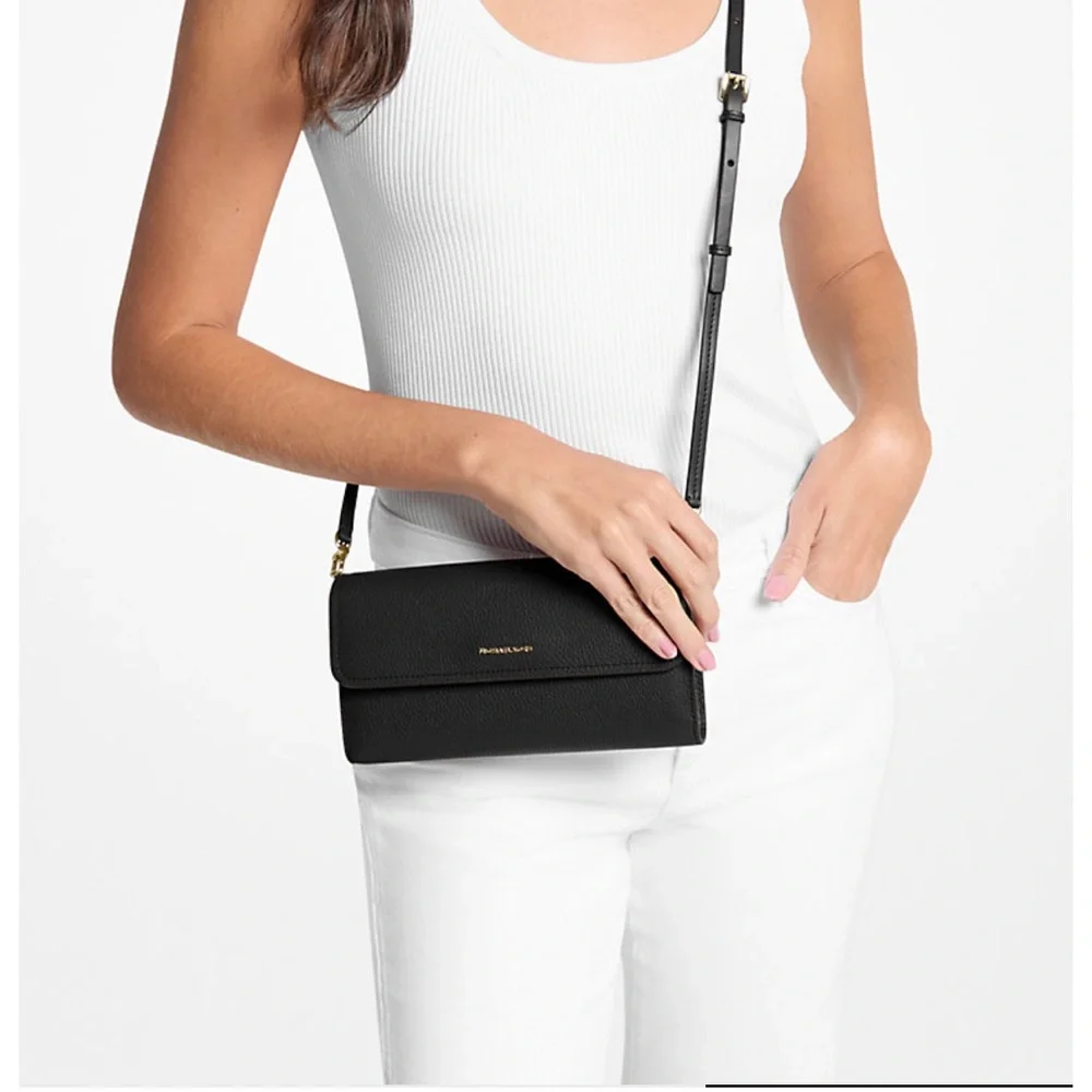 Michael Kors Jet Set Small Pebbled Leather Convertible Crossbody Bag